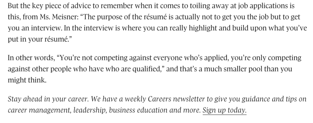 Image of article page 1 - Looking for a new job? Refresh your résumé with these tips for 2021 - Globe and Mail Kathryn Meisner Career Coach Salary Negotiation Toronto 